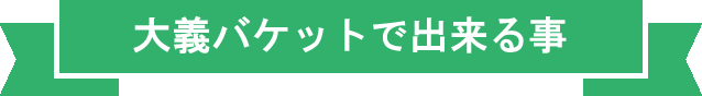 大義バケットで出来る事